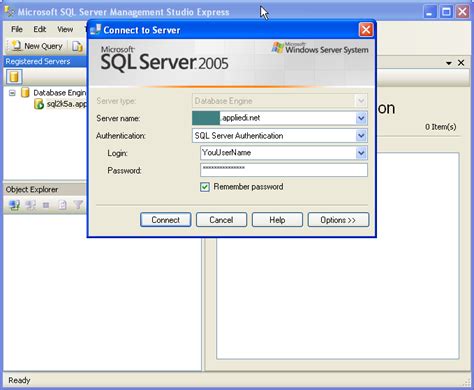 Server Login.
